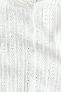 Pointelle-Knit Cotton Cardigan