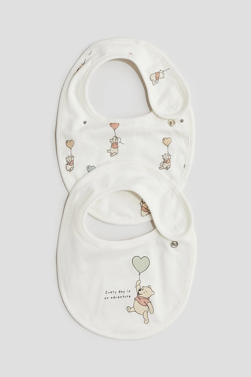 2-pack Printed Cotton Jersey Bibs