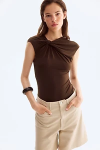 Twist-Detail Thong Bodysuit