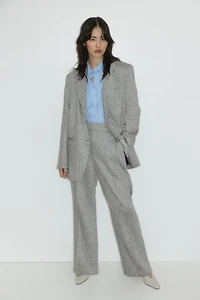 Linen-Blend Blazer