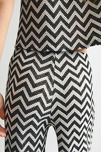 Wide-Leg Jacquard-Knit Pants