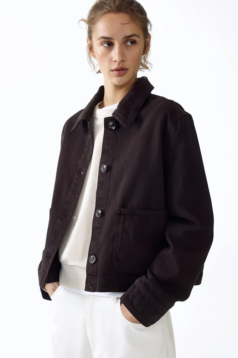 Veste-chemise en sergé de coton