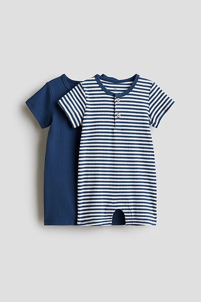 2-Pack Short Cotton Romper Suits