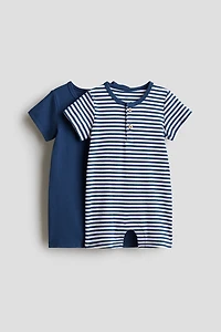 2-Pack Short Cotton Romper Suits