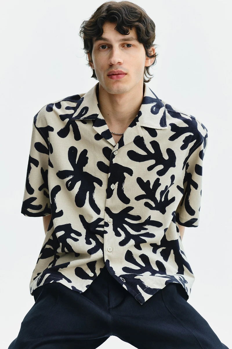 Chemise décontractée à col cubain
