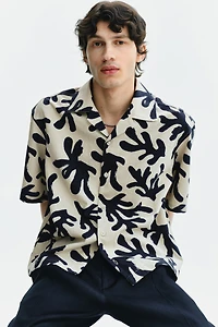 Chemise décontractée à col cubain