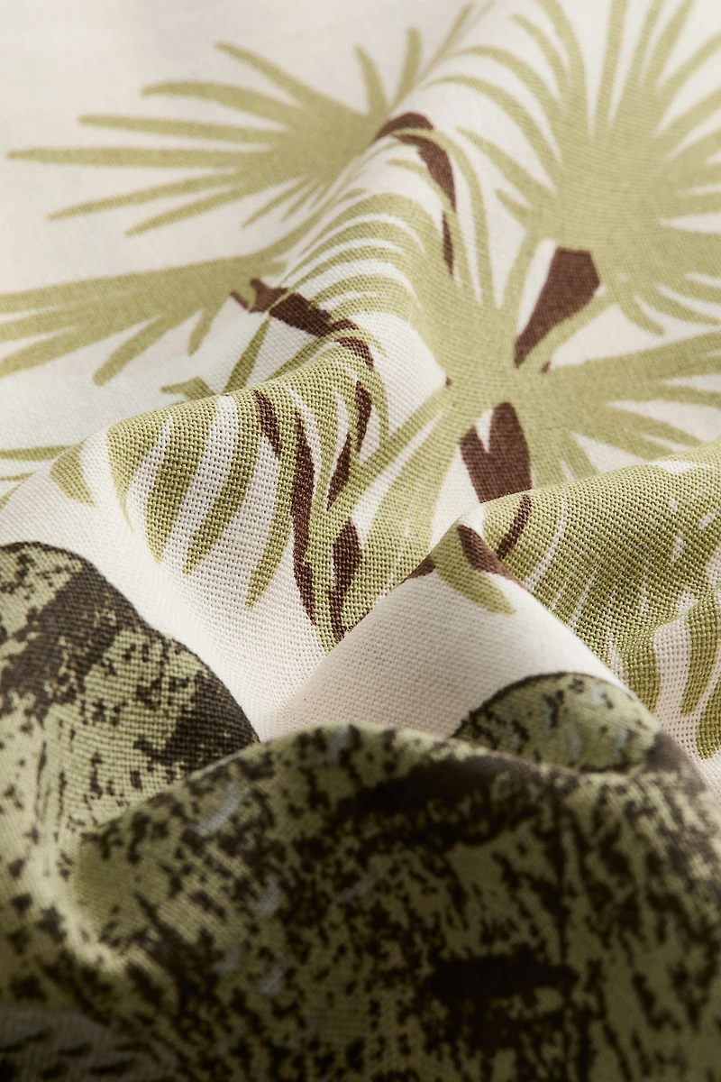 Housse de coussin en toile coton imprimée