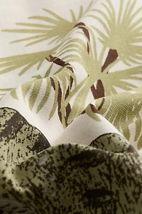 Housse de coussin en toile coton imprimée
