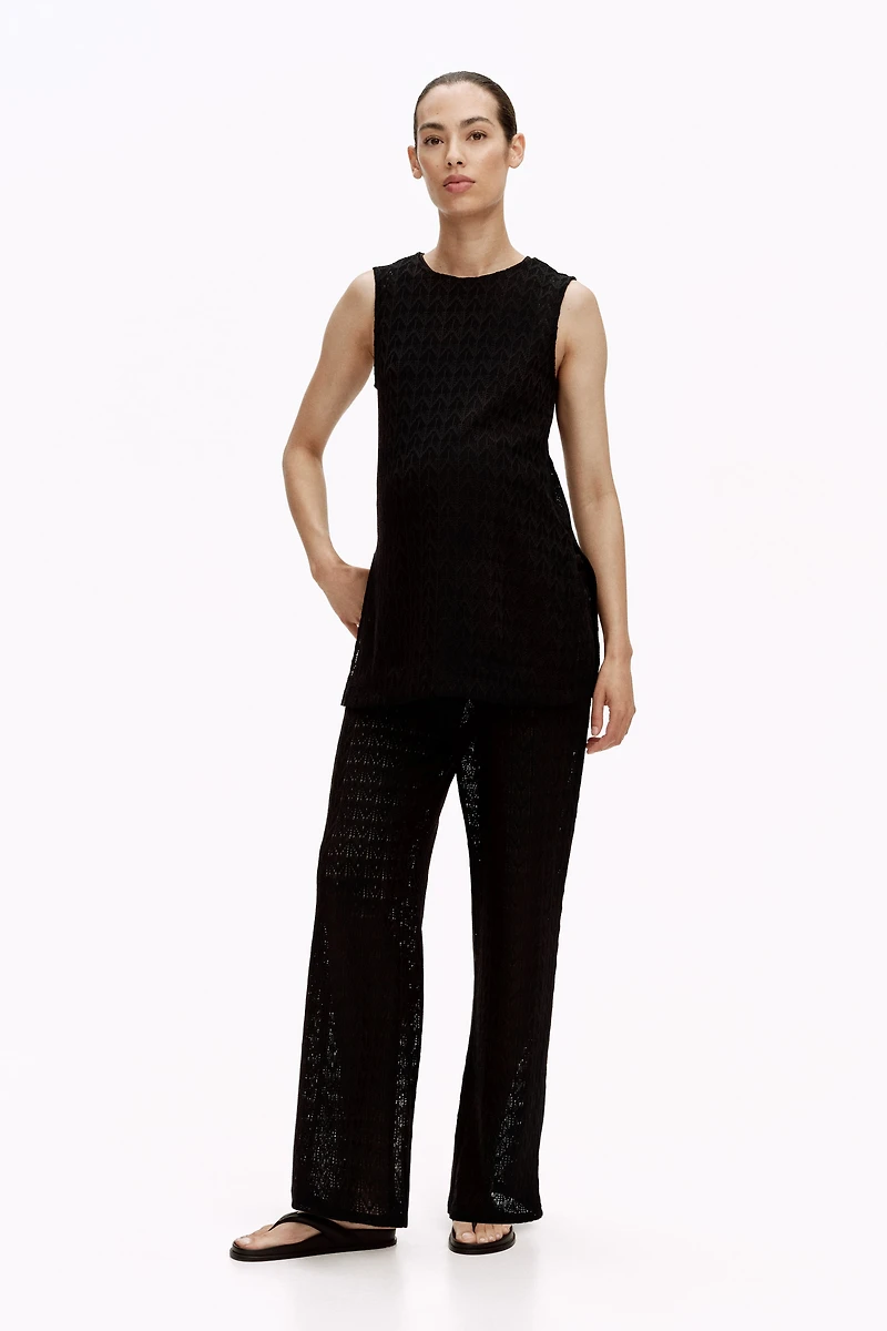 MAMA Pointelle Jersey Top