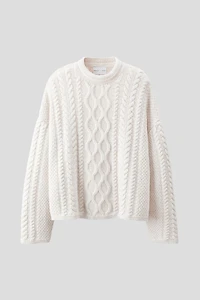 Chandail en tricot torsadé de laine mélangée