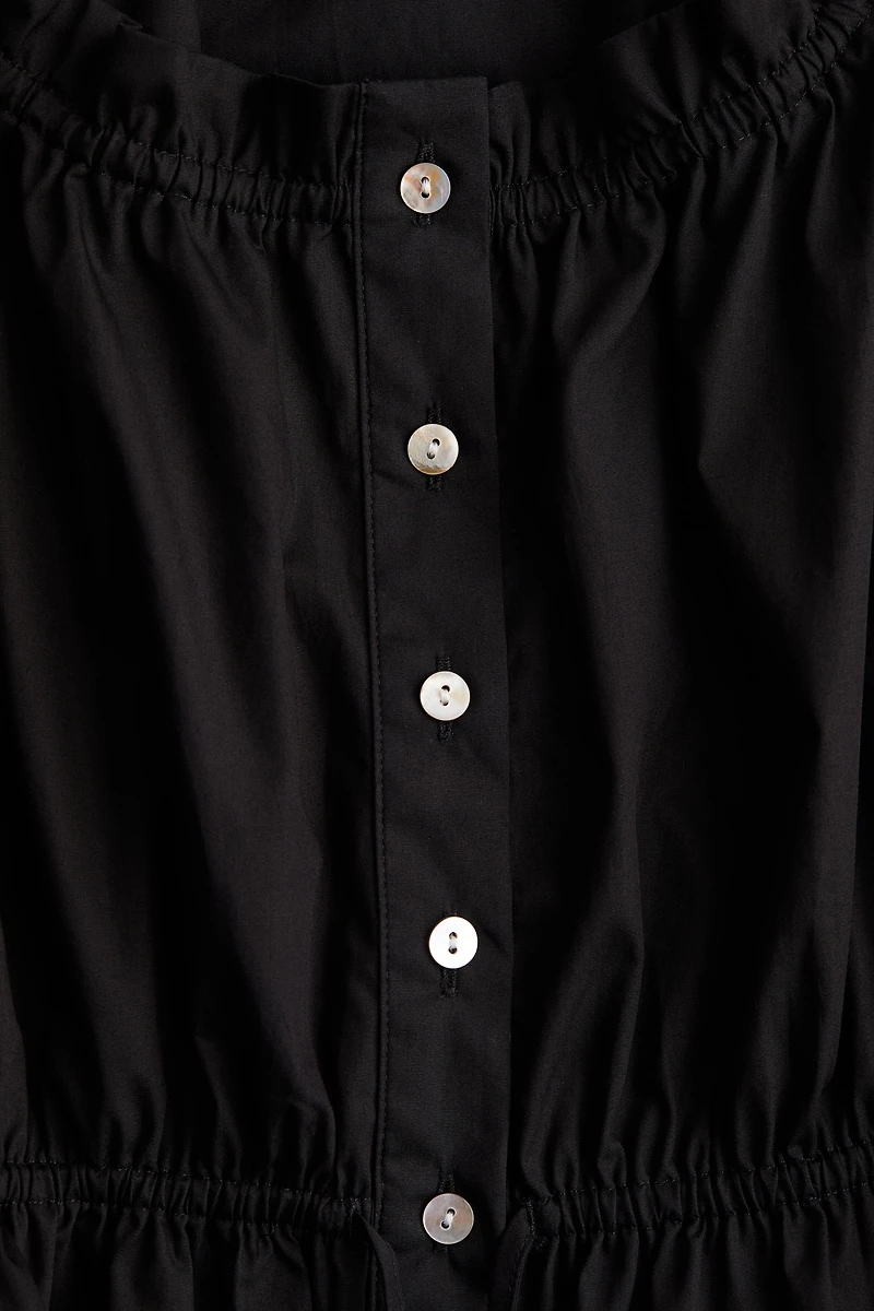 Ruffle-Trimmed Cotton Blouse