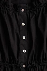 Ruffle-Trimmed Cotton Blouse