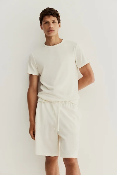 Relaxed-Fit Knee-Length Piqué Shorts
