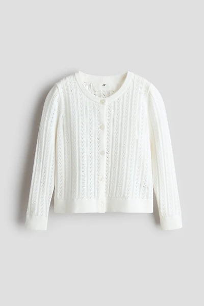 Pointelle-Knit Cotton Cardigan
