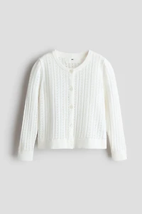 Pointelle-Knit Cotton Cardigan