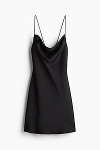 Tie-Detail Satin Slip Dress