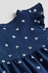 Ruffle-trimmed Jersey Dress