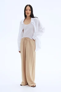 Pantalon large avec taille élastique