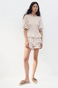 Ruffle-Trimmed Plumeti Skort