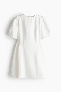 Flared-Skirt Denim Dress