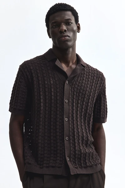 Relaxed-Fit Pointelle-Knit Resort Shirt