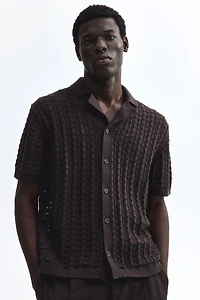 Relaxed-Fit Pointelle-Knit Resort Shirt