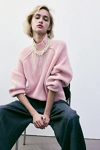 Rib-knit Turtleneck Sweater