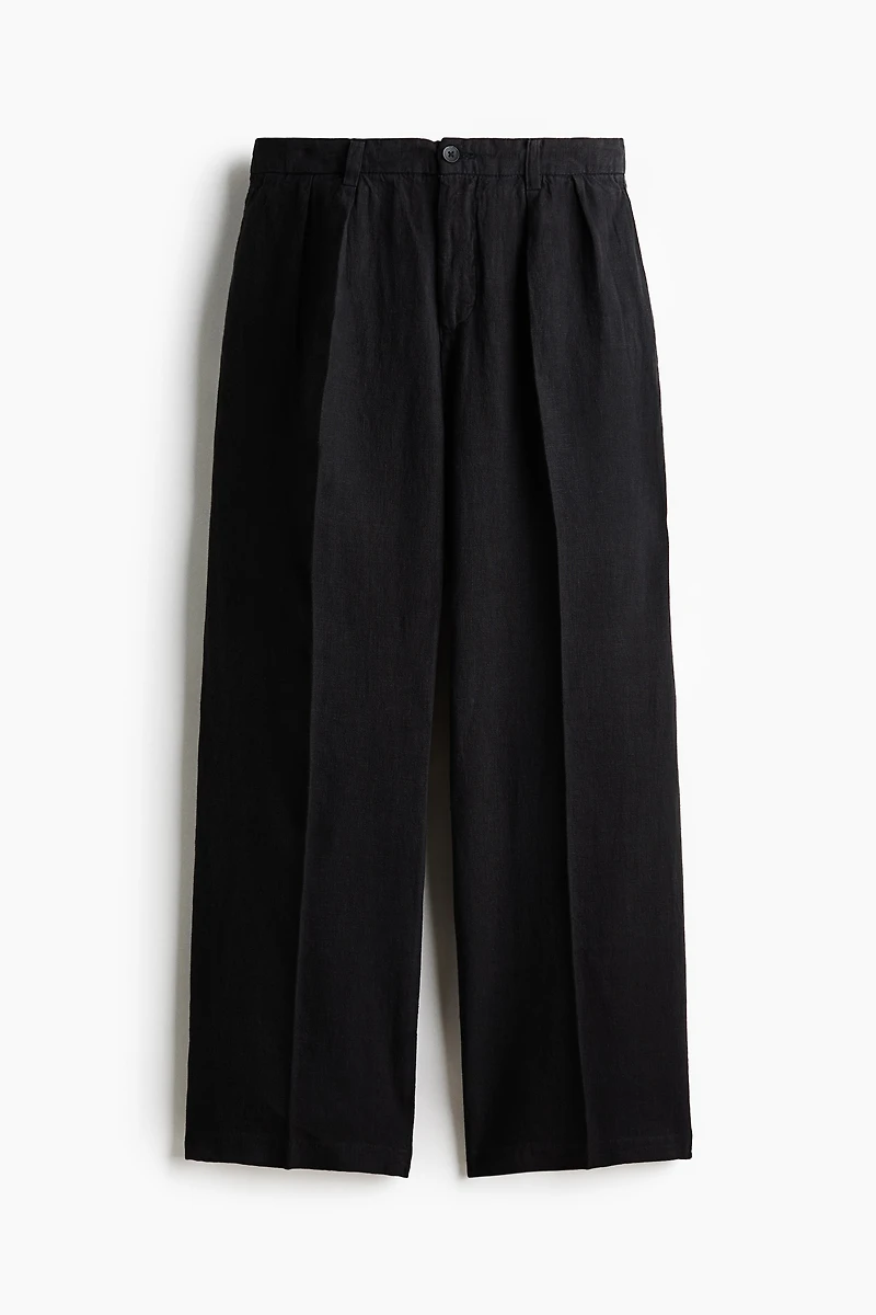 Loose-Fit Wide-Leg Linen Pants