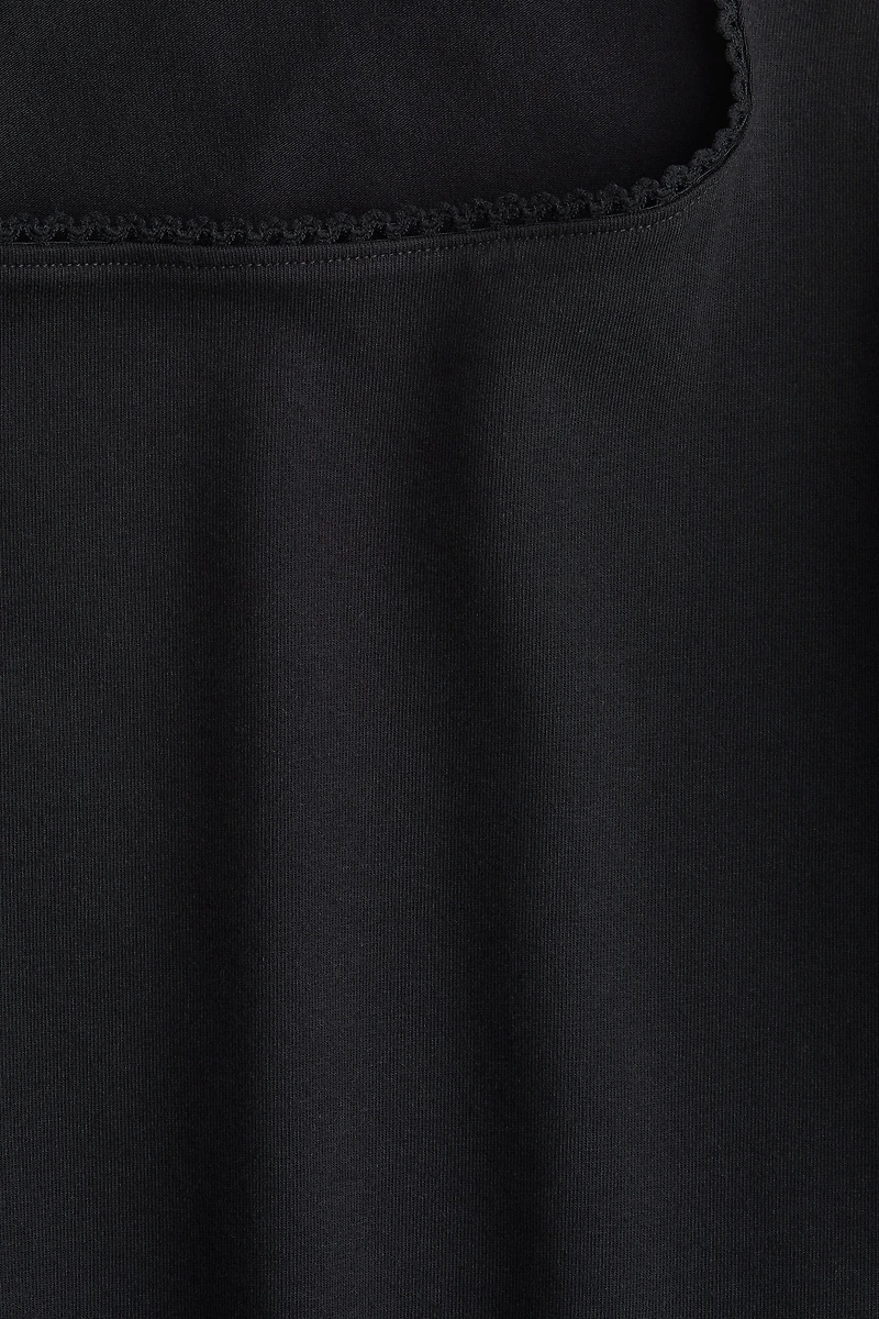 Picot-Trimmed Sleeveless Top