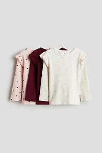 3-pack Ruffle-Trimmed Jersey Tops