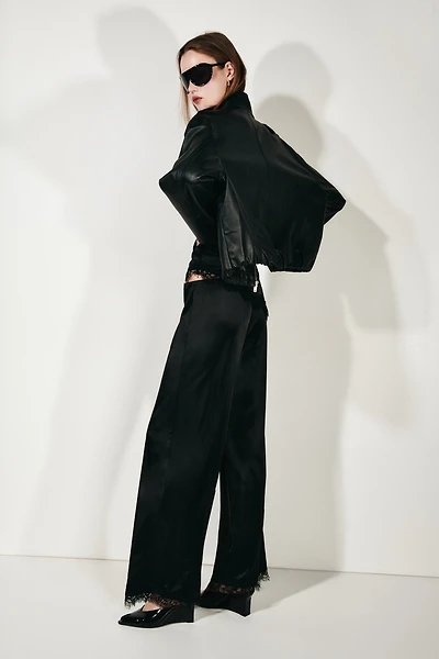 Pantalon en interlock avec dentelle