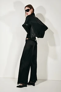 Pantalon en interlock avec dentelle