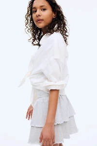 Foldover-Waist Tiered Skirt