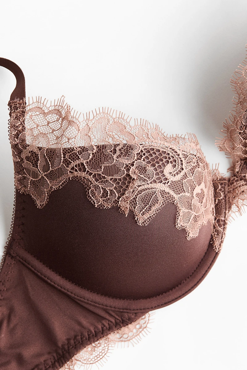 Microfiber and Lace Push-Up Bra