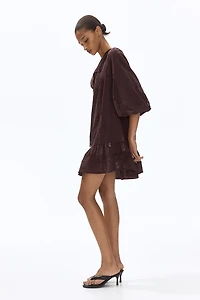 Lace-inset tunic dress