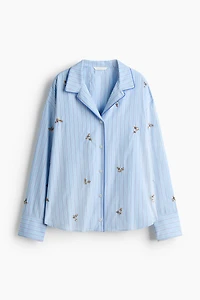 Embellished Cotton Pajama Shirt