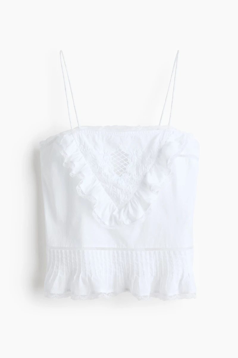 Ruffle-Trimmed Strappy Top