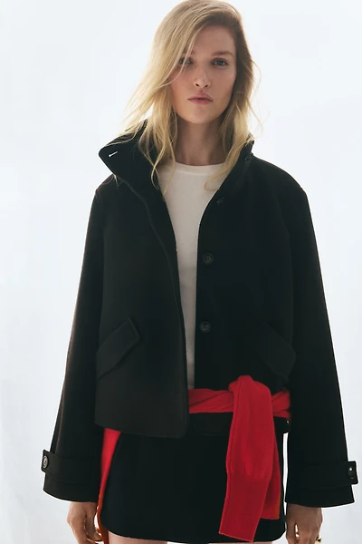 Short Funnel-Collar Jacket