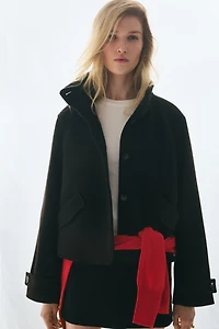 Short Funnel-Collar Jacket