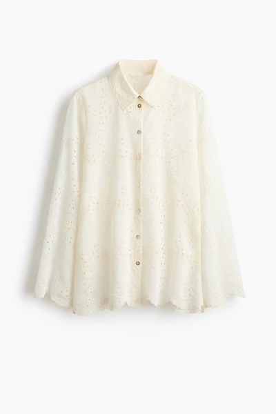 Chemise avec broderie anglaise