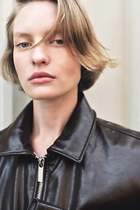 Coated Jacket with Detachable Collar