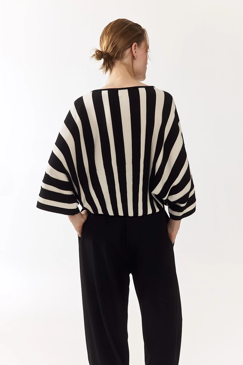 Fine-Knit Boat-Neck Top