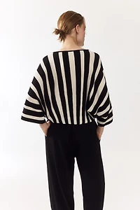 Fine-Knit Boat-Neck Top