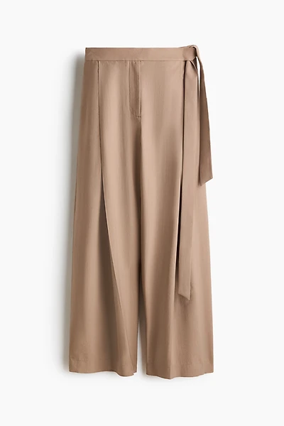 Tie-Detail Twill Pants