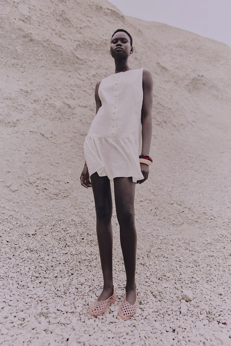 Robe en lin mélangé