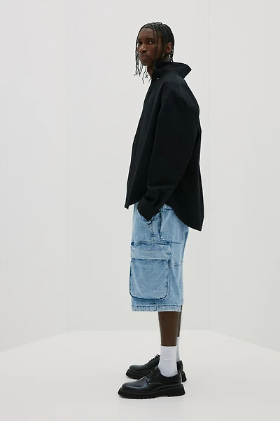 Short cargo Coupe Ample en denim