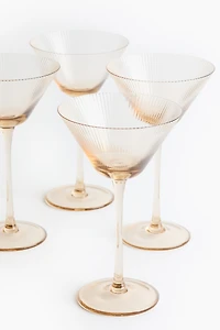 Lot de 4 verres à cocktail rainurées