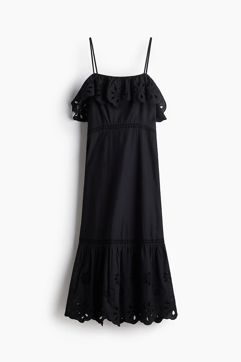 Cotton Dress with Eyelet Embroidery
