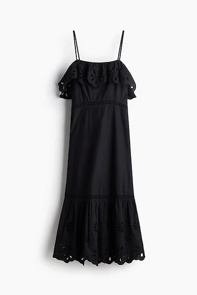 Cotton Dress with Eyelet Embroidery