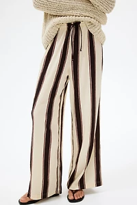 Wide-cut Pull-on Pants